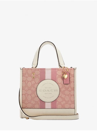 Сумка COACH Dempsey Carryall 7685 In Signature Jacquard With Coach Patch And Heart Charm Small
